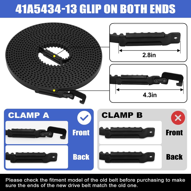 41A5434-13A Garage Door Opener Belt Drive for 8' Liftmaster, Sears,