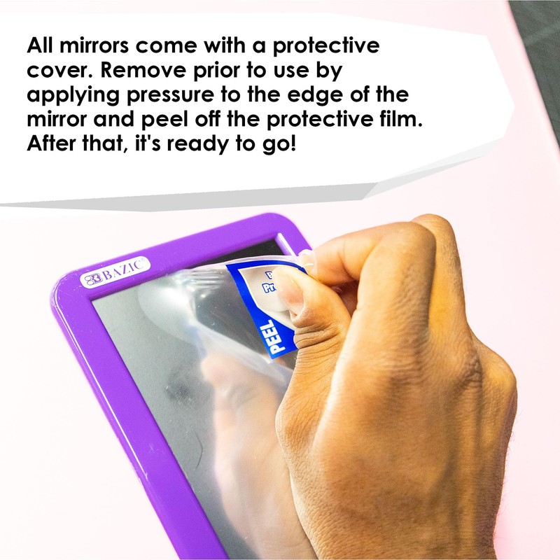 BAZIC Multicolor Magnetic Locker Mirror, One Mirror, Color May Vary,