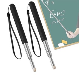 Samcos Telescopic Instruction Rod, Class, Presentation, Prop, 7 Levels, Adjustable, Anti-Slip, Long, Long Size, Lightweight, For Meetings and Training, Pack of 2 (39.4 inches (100 cm)