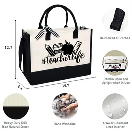 LIYACHAO Teacher Appreciation Gifts,Teachers Day Gifts,Teacher Gifts for Women,Gifts for Teachers Women,Teacher Birthday Gifts for Women,Teacher Tote Bag With Zipper