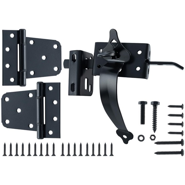 WellMade Heavy Duty Self-Locking Gate Latch Kit for Wooden/Vinyl Fence