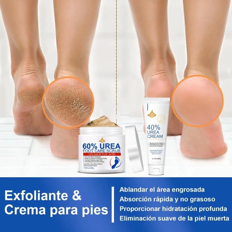 Set Crema Y Exfoliante Para Pies Con Urea 40% Y