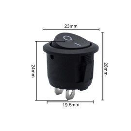 SPTwj 10 pcs Round Rocker Switch Button 2 Terminals ON/OFF Toggle SPST Switch Snap-in Latching Button Mini Press Button 10A 125V/6A 250V for Car Boat Truck Light Household Appliances Switchs Black