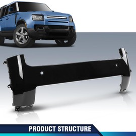 PIT66 Front Bumper Board Protector Cover Compatible with Land Rover Defender 90 110 130 2020-2024 LR129437, LR129437GEN Glossy Black