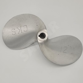 SANAR Aluminum Propeller for Longtail Mud Motor Long Tail Boat - Keyed Tapered Shaft (12")