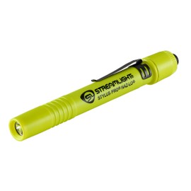 Streamlight 66300 Stylus Pro HAZ-LO 105-Lumen Intrinsically Safe Penlight with Alkaline Batteries, Hi-Viz Yellow