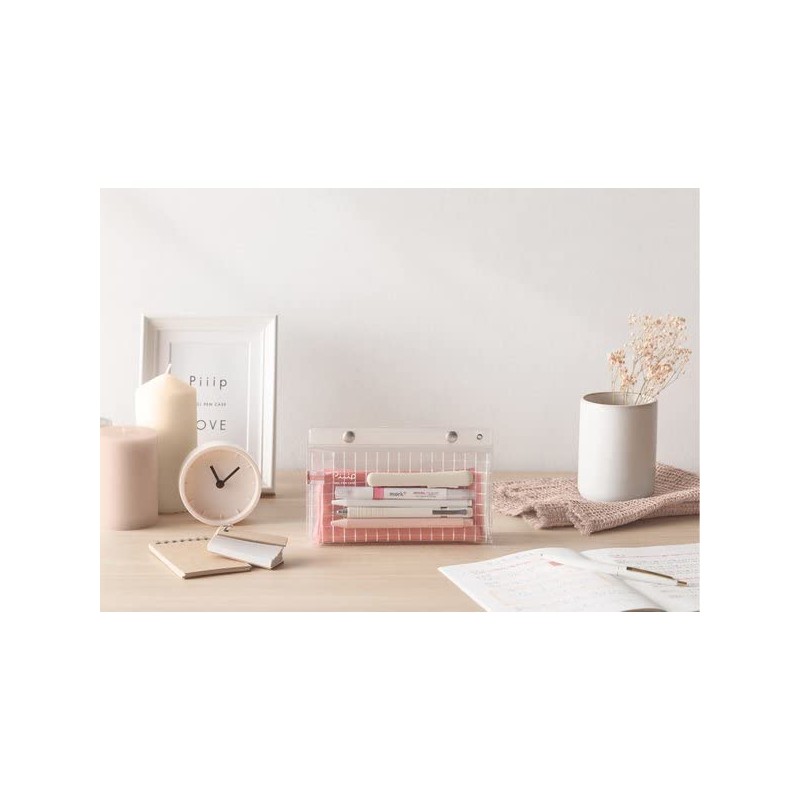 Kokuyo F-VBF241-6 Tool Pen Case, Flat Type, Pink Terracotta, Set