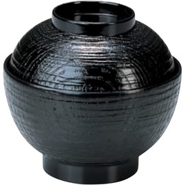 J-kitchens Bowl, Miso Soup, Soup Bowl, Zelkova Soup Bowl, Black, Φ4.0 x H3.7 inches (10.2 x 9.4 cm), Tableware, Model Number: 889690, Made in Japan