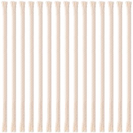 HINZIC 15 PCS 1/4" Round Oil Lamp Wicks 0.65FT Cotton Braided Lamp Wicks Replacement for Candle Lamp, Oil Lamp Wicks Only