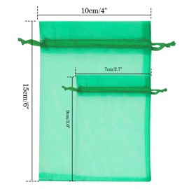 joycraft 50Pcs Organza Bags, 2.7"x3.5" Sheer Drawstring Gift Bags, Organza Jewelry Pouches, Party Favor Bags, Green Organza Gift Bags, Packaging Bags for Jewelry, Makeup, Candy, Festival