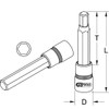 KS Tools 911.1329 1/2" Bit socket hexagon, long, 9mm