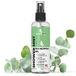 Pure Eucalyptus Shower Spray 8oz - Eucalyptus Spray for Shower, Sauna and Spa - Steam Room Oil - 100% Pure and Organic Oil - Made in USA
