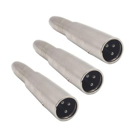 Devinal Male XLR to 1/4" female adapter, 3 Pin XLR to 6.35mm Socket Audio Connector, TS/TRS quarter inch Socket to XLR Plug Converter, Metal Construction 3 pack