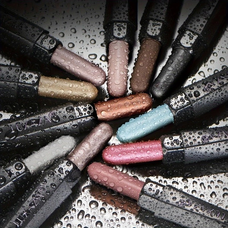LUXAZA PRO Blue Eyeshadow Stick Makeup Set 10PCS, Neutral Shimmer