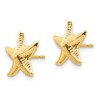 Solid 14k Yellow Gold Starfish Post Studs Earrings (11mm x
