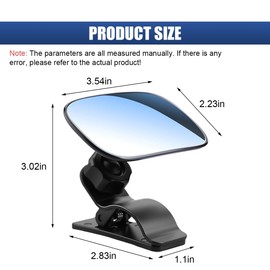 GAOLAOSY Car Rearview Mirror for Baby, Universal Adjustable Wide Angle Convex Clip-on Mirror for Car Seat Rear Facing, Safety Auto Interior Baby Mirrors for Viewing Rear Passengers