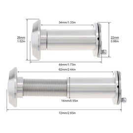 HOJLKLD Door Viewer Peephole, Solid Brass 180 Degree Peephole for 1-3/8" to 2-1/6" Doors, 5/9 Inch Pipe Diameter Door Viewer with Privacy Cover for Office Home Hotel (Satin Nickel)
