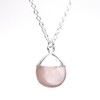 Gempires Rose Quartz Necklace for Women, Teardrop Crystal Necklace, Natural