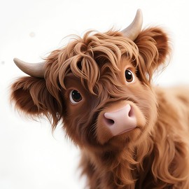 Cute Watercolor Highland Cattle Wall Decal,Lovely Cartoon Farm Animals Wall Stickers,Vinyl Waterproof Removable Wall Decor for Nursery Kids Baby Room Preschool Playroom Classroom