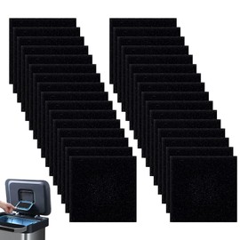 OLYCRAFT 32 Pack Trash Can Filter Odor Absorber Activated Carbon Filters 3.2 Inch Trash Odor Eliminator for Indoor Kitchen Bins Compost Bucket Recycling Bin Durable Polyester Air Freshener