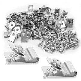 Tottist 120 Pcs Fence Wire Clamps Stainless Steel Fencing Mounting Clips with120 Pcs