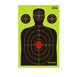 Lipulacer 12 x 18 inch Shooting Targets, Silhouette Splatter Targets Adhesive, Bright Yellow Splash Impact Reactive for Outdoor Indoor Shooting Range Practice
