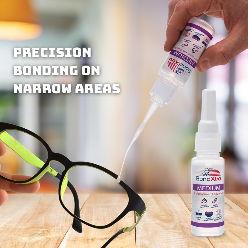BondXtra 2 oz Medium CA Glue for Woodworking, Premium Super