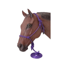 Tough 1 Poly Rope Tied Halter with Lead, Purple, Horse