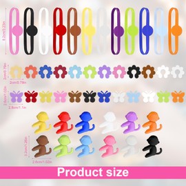 AMONENZ 48 Stück Glas Markierung Trinkgläser, Bunte Trinkglas Markierer, 4 Formen Gläser Markierer, für Dekoration von Bar und Party wie Weingläser, Sektgläser, Martinigläser