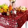 Merry Christmas Buffalo Plaid Table Covers Snowflake Tablecloth Plastic Gingham