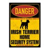 Irish Terrier Sign Danger Security System Door Sign Dog Warning