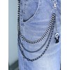 ANGLEQUEEN Punk Layered Pants Chain for Men Women, Black Ghosts