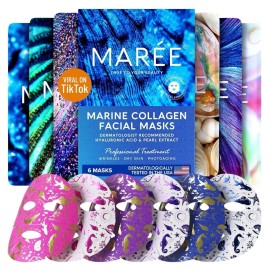 Collagen ++ MAREE Facial Masks with Marine Collagen & Hyaluronic Acid
