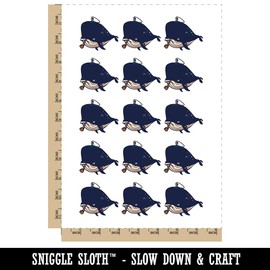 Captain Whale of the Salty Sea Temporary Tattoo Water Resistant Fake Body Art Set Collection - 15 2" Tattoos (1 Sheet)