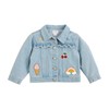 Mud Pie Girl Denim Ruffle Patch Jacket