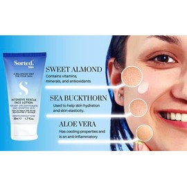 Loción facial de rescate intensivo para pieles secas, con picazón y sensibles, crema facial hipoalergénica no grasa, adecuada para todas las condicion