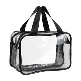 Natuce Toiletry Bags, Transparent, Travel Wash Bags with Carry Handle, Toiletry and Cosmetic Organiser, Makeup Bags, Cosmetic Bag, Transparent, for Holiday, Travel, Bathroom, transparent, Toiletry