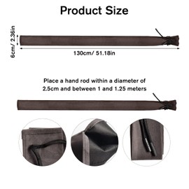 Fishing Rod Bag, Scratch Resistant Fishing Rod Sleeve, Lightweight Short-Staple Fleece Bag for Rod Protection, Lace - Up Pole Storage, Fishing Pole Carrying Bag for Anglers（Grey）