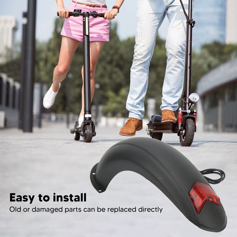 equlup Scooter Rear Mudguard with Tail Light, 10in Scooter Splash