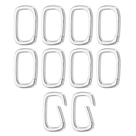 PATIKIL Spring Oval Clip Pendant Clasp, 10Pcs Spring Ring Buckle Necklace Clasps and Closures Charm Clasp Necklace Bracelet Extender Connector for Jewelry Making (M, Silver)