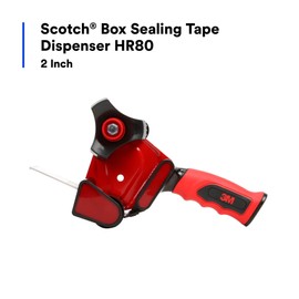 3M Scotch Box Sealing Tape Dispenser HR80, Portable, Hand-Held, High-Impact Plastic, 2 in