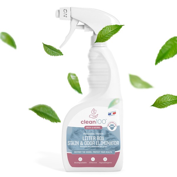 clean100 Cat Litter Box Cleaner & Urine Odor Eliminator |
