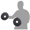 BAY Leather-PU Round Plate Pads Black/White Hand Pads Pack of