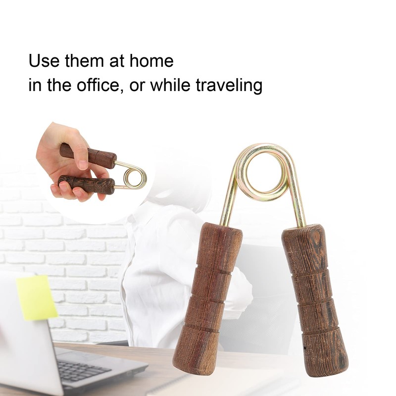 Hand Grip Strengthener, Wood Handle Hand Grip Strengthener Wrist Forearm