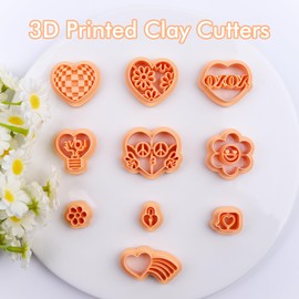 Puocaon Letters Valentines Clay Cutters - 15 Pcs Clay Cutters for Polymer Clay Jewelry, Romantic Love Letter Polymer Clay Cutters, Love Confession Words Clay Jewelry Cutters for Polymer Clay Earrings