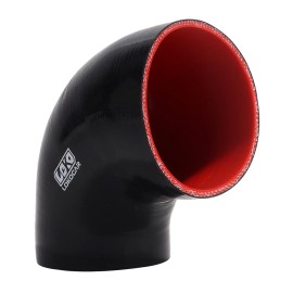 LokoCar Silicone Hose 3.5" To 4" Inch 90° Degree Reducer  89mm-102mm Pipe Coupler Black