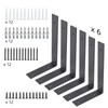 6-Pack Heavy Duty 6-Inch Black Shelf Brackets, L Shelf Bracket