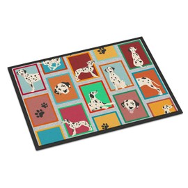 Caroline's Treasures MLM1119MAT Lots of Dalmatian Doormat 18x27 Front Door Mat Indoor Outdoor Rugs for Entryway, Non Slip Washable Low Pile, 18H X 27W