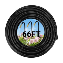 66FT 5/16in Drip Irrigation Hose for 360 ° Adjustable Drip Irrigation System, Black High Density PE Drip Irrigation Tubing for Garden, Lawn, Yard, Plants (0.24" ID - 0.31" OD)