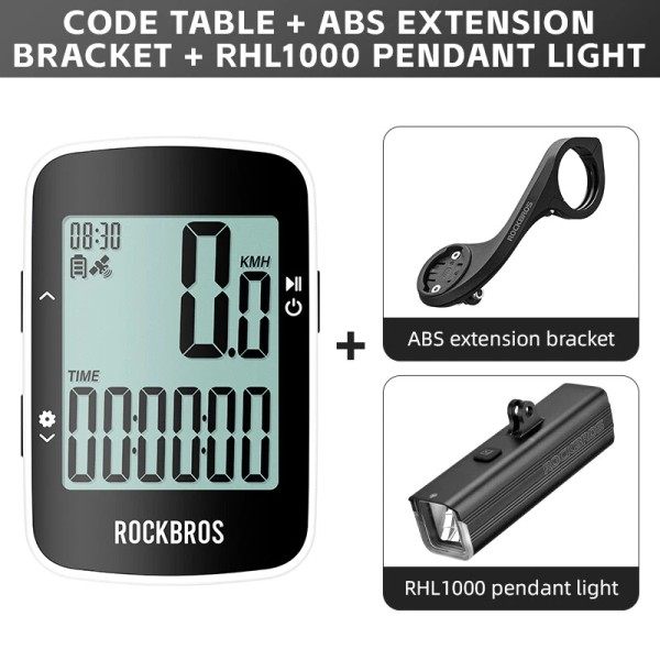 ROCKBROS Cycling Computer Speedometer &Bracket GPS IPX7 Bluetooth Type-C Beidou